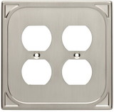Liberty Hardware Cambray Double Duplex Wall Plate - Satin Nickel (144404)