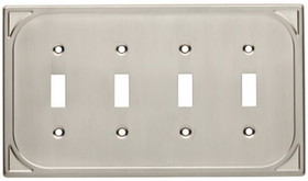 Liberty Hardware Cambray Quad Switch Wall Plate - Satin Nickel (144410)