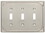 Liberty Hardware Cambray Triple Switch Wall Plate - Satin Nickel (144420)