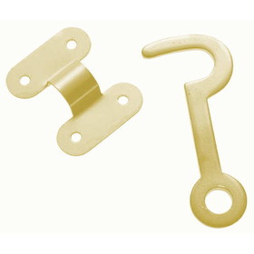 Liberty Hardware Box Hook & Staple in Solid Brass w/ Screws - 1 1/2" x 3/4"
