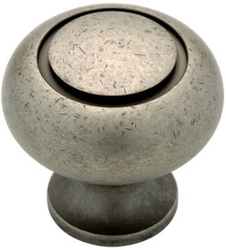 Liberty Hardware 1-3/16" Grooved Knob Tumbled Pewter