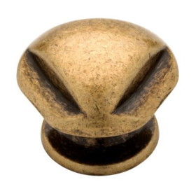 Liberty Hardware 1-1/4" Mission Style Triangle Top Knob Antique Brass