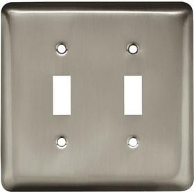 Liberty Hardware Stamped Round Double Toggle Satin Nickel Wall Plate