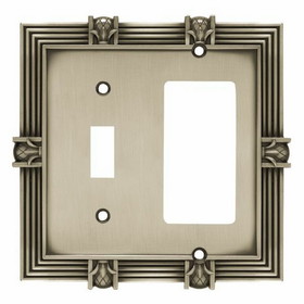 Liberty Hardware Pineapple Single Switch/Decorator Wall Plate - Brushed Satin Pewter (64466)