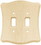 Liberty Hardware Wood Scalloped Double Switch Plate - Unfinished