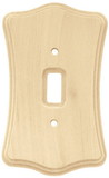 Liberty Hardware Wood Scalloped Single Switch Plate - Unfinished (64641)