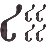 Liberty Hardware (5 PACK) Oil Rubbed Bronze Hooks - 3 3/4