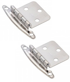 Brainerd Pair Chrome Free-Swing Hinges With Screws & Door Bumpers H01010V-CHR-O2