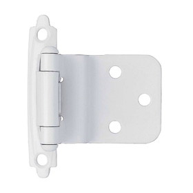 Liberty Hardware Pair 3/8" Inset /Offset Bright White Self Closing Hinges L-H0104AC-W-02
