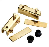 Liberty Hardware Pair Brass Glass Door Hinges With Spacers