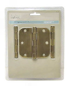 Liberty Hardware Antique Brass Door Hinges 3-1/2" (Set Of 3) 5/8" Radius Corners (473 204) L-HN0011P-AB-U1
