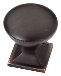 Liberty Hardware 1-1/4" Southampton Square Base Knob Bronze with Copper Highlights