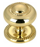 Liberty Hardware 1-1/4" Rope Design Knob & Backplate Solid Brass