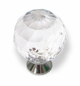 Liberty Hardware 1-3/16" Design Facets Ball Knob Chrome Base Clear Crystal