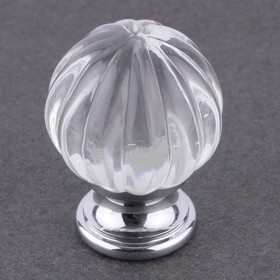 Liberty Hardware 1-1/4" Design Facets Ridge Ball Knob Chrome & Clear Glass