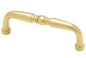 Liberty Hardware 3" Turned Design Wire Pull Solid Brass