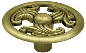 Liberty Hardware 1-7/16" Wing Design Knob Antique Brass