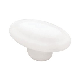 Liberty Hardware 1-1/4" Oval Ceramic Knob White
