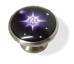 Liberty Hardware 1-5/8" Star Filled Night Sky Knob with Satin Nickel Base