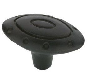 Liberty Hardware 1-5/8" Ring & Dot Oval Knob Oil Rubbed Bronze