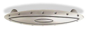 Liberty Hardware 3-3/4" Ring And Dot Oval Pull Brushed Satin Pewter