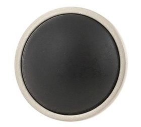 Liberty Hardware 1-3/8" Black Ceramic Insert Knob Brushed Pewter