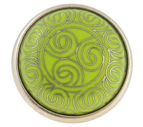 Liberty Hardware 1-5/8" Cloisonne Tribal Pattern Knob Lime with Brushed Satin Pewter