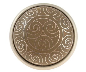 Liberty Hardware 1-5/8" Cloisonne Tribal Pattern Knob Taupe with Brushed Satin Pewter