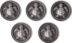 Liberty Hardware (5-Pack) 1-3/8" SeaSide Cottage Turtle Knob Brushed Satin Nickel