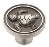 Liberty Hardware 1-3/8" SeaSide Cottage Turtle Knob Brushed Satin Nickel