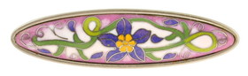 Liberty Hardware 3" Cloisonne Wisteria Pull Brushed Satin Pewter