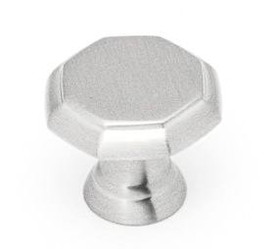 Liberty Hardware 1-3/16" Octagon Knob Brushed Satin Silver