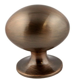 Liberty Hardware 1-1/4" Football Knob Brushed Red Satin Antique Copper