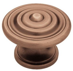 Liberty Hardware 1-3/8" Contempo Concentric Knob Red Antique Copper Low Sheen
