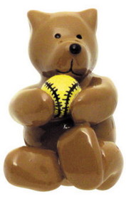 Liberty Hardware 2" Teddy Bear Hugging a Baseball Knob