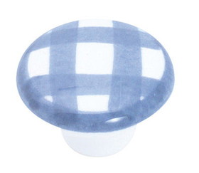 Liberty Hardware 1-1/2" Ceramic Knob White with Blue Stripes