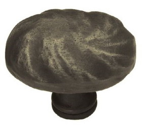 Liberty Hardware 1-1/2" Rustique Oval Knob Distressed Oil Rubbed Bronze