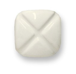 Liberty Hardware 1-7/16" Square Quadrant Knob White Ceramic with Chrome