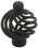 Liberty Hardware 1-1/3" Forged Iron Collection Bird Cage Knob with Ball Top Flat Black