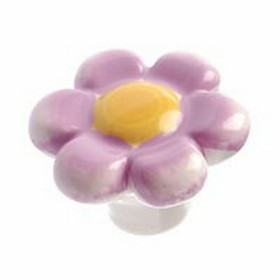 Laurey 1-1/2" Montauk Purple and Yellow Porcelain Flower