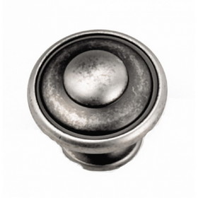 Laurey 1-1/8" Windsor Button Top Knob Antique Pewter