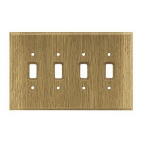 Brainerd LQ-126431 Quad Switch Oak Wood Wall Plate