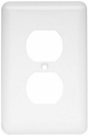 Brainerd (6-Pack) Stamped Single Duplex Outlet Cover Plate White