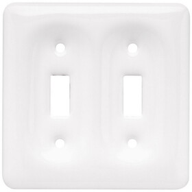 Liberty LQ-126461 Double Switch Wall Plate White Ceramic