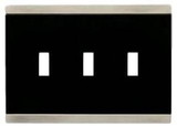 Franklin Brass Basic Stripe Triple Switch Wall Plate - Satin Nickle and Flat Black - 135762