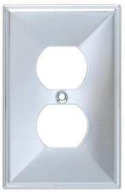 Brainerd Franklin Brass - Beverly Single Duplex Outlet Wall Plate - Polished Chrome - 135875