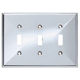 Brainerd Beverly Triple Switch Wall Plate Polished Chrome