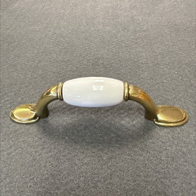Liberty 3" Spoon Foot Pull Antique Brass With White Ceramic Insert