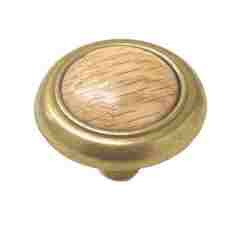 Amerock 1-1/4" Oak Insert Knob Antique Brass