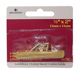 Liberty Hardware Mending Plates Set Of 4 - Solid Brass With Screws 1/2" X 1-7/8" LQ-417XC